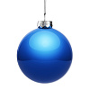 Елочный шар Finery Gloss, 10 см, глянцевый синий с нанесением логотипа