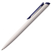 Ручка шариковая Senator Dart Polished, бело-синяя с нанесением логотипа