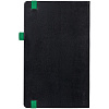 Ежедневник Ton недатированный, черный с зеленым с нанесением логотипа