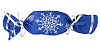 Упаковка-конфета «Снежинки», синяя с нанесением логотипа