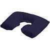 Надувная подушка под шею в чехле Sleep, темно-синяя с нанесением логотипа