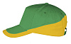 Бейсболка BOOSTER, ярко-зеленая с желтым с нанесением логотипа