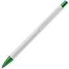 Ручка шариковая Chromatic White, белая с зеленым с нанесением логотипа