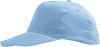 Бейсболка SUNNY, голубая с нанесением логотипа