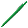 Ручка шариковая Pin Soft Touch, зеленая с нанесением логотипа