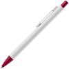 Ручка шариковая Chromatic White, белая с красным с нанесением логотипа