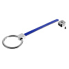 Элемент брелка-конструктора «Хлястик с кольцом и зажимом», синий с нанесением логотипа