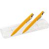 Набор Pin Soft Touch: ручка и карандаш, желтый с нанесением логотипа