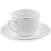 Кофейная пара Mansion Select, белая с серебристой отводкой с нанесением логотипа