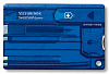 Набор инструментов SwissCard Quattro, синий с нанесением логотипа