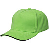 Бейсболка Unit Classic, зеленое яблоко с черным кантом с нанесением логотипа