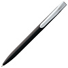 Ручка шариковая Pin Silver, черный металлик с нанесением логотипа