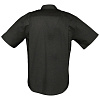 Рубашка мужская с коротким рукавом BRISBANE, черная с нанесением логотипа