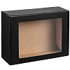 Коробка с окном Visible, черная с нанесением логотипа