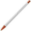 Ручка шариковая Chromatic White, белая с оранжевым с нанесением логотипа