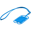 Картхолдер с креплением для телефона, синий с нанесением логотипа