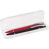 Набор Pin Soft Touch: ручка и карандаш, черный с красным с нанесением логотипа