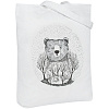 Холщовая сумка Bear, молочно-белая с нанесением логотипа