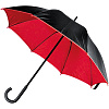 Зонт-трость Downtown, черный с красным с нанесением логотипа