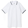 Рубашка поло мужская с контрастной отделкой PRACTICE 270, белый/темно-синий с нанесением логотипа