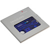 Набор инструментов SwissCard Lite, синий с нанесением логотипа