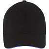 Бейсболка Buffalo, черная с ярко-синим с нанесением логотипа