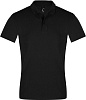 Рубашка поло мужская PERFECT MEN 180 черная с нанесением логотипа