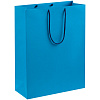 Пакет бумажный Porta XL, голубой с нанесением логотипа
