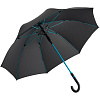 Зонт-трость с цветными спицами Color Style, бирюзовый с нанесением логотипа