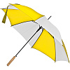 Зонт-трость Milkshake, белый с желтым с нанесением логотипа