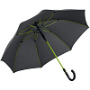 Зонт-трость с цветными спицами Color Style ver.2, зеленое яблоко, с серой ручкой с нанесением логотипа