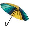 Зонт-трость «Спектр», бирюзовый с желтым с нанесением логотипа