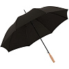 Зонт-трость Nature Stick AC, черный с нанесением логотипа