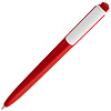 Ручка шариковая Pigra P02 Mat, красная с белым с нанесением логотипа