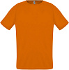 Футболка унисекс Sporty 140, оранжевая с нанесением логотипа