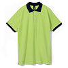 Рубашка поло Prince 190, зеленое яблоко с темно-синим с нанесением логотипа