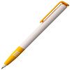 Ручка шариковая Senator Super Soft, белая с желтым с нанесением логотипа
