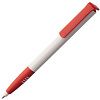 Ручка шариковая Senator Super Soft, белая с красным с нанесением логотипа