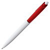 Ручка шариковая Bento, белая с красным с нанесением логотипа