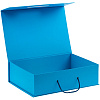 Коробка Case, подарочная, голубая с нанесением логотипа