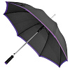 Зонт-трость Highlight, черный с фиолетовым с нанесением логотипа