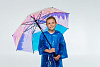 Дождевик-плащ детский BrightWay Kids, синий с нанесением логотипа