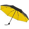 Зонт складной с защитой от УФ-лучей Sunbrella, желтый с черным с нанесением логотипа