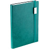 Ежедневник Vivian Metal, недатированный, бирюзовый с нанесением логотипа
