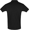Рубашка поло мужская PERFECT MEN 180 черная с нанесением логотипа