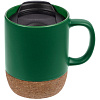Кружка с пробковой подставкой Corky Walk, зеленая с нанесением логотипа