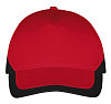 Бейсболка BOOSTER, красная с черным с нанесением логотипа