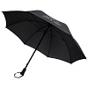 Зонт-трость «А голову ты дома не забыл», черный с нанесением логотипа