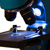 Монокулярный микроскоп Rainbow 50L с набором для опытов, голубой с нанесением логотипа