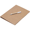 Папка Fact-Folder формата А4 c блокнотом и ручкой, крафт с нанесением логотипа